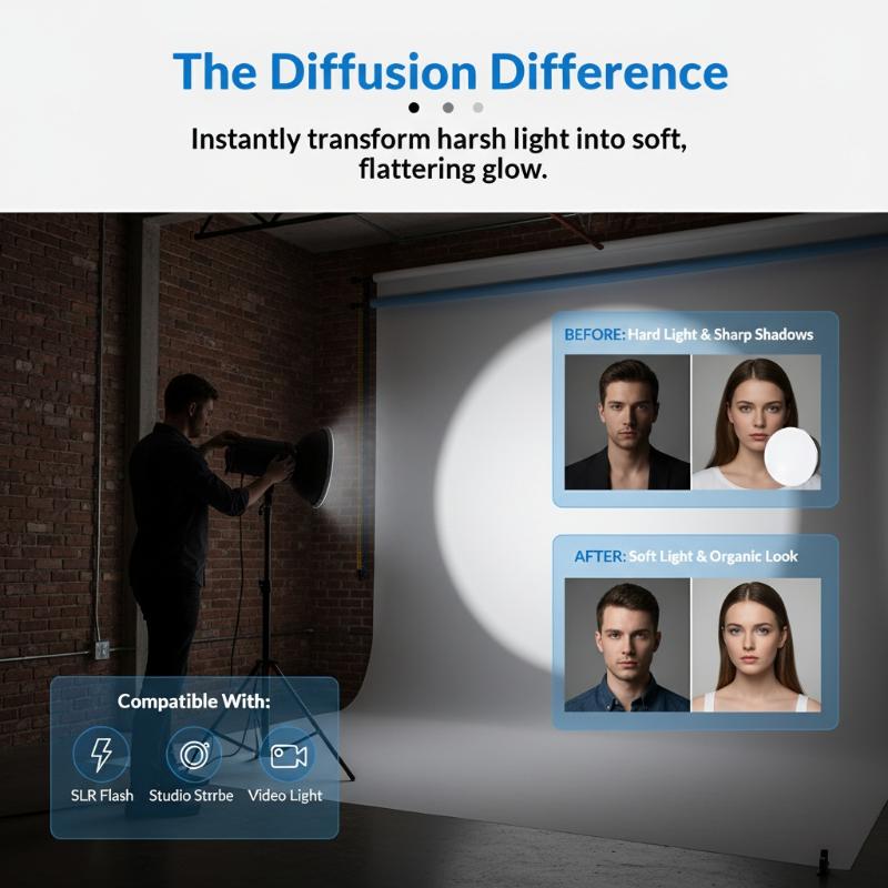 Photography Lighting Meter - ผ้าคลุมแบบนุ่ม ให้แสงนวล ขนาด 180 มม. เหมาะสำหรับการถ่ายภาพ